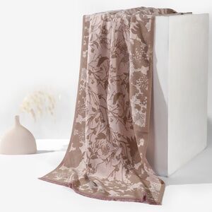 Shawl/ Scarf beige floral, sophisticated